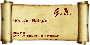 Góczán Mátyás névjegykártya
