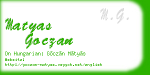 matyas goczan business card
