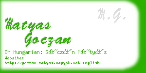 matyas goczan business card